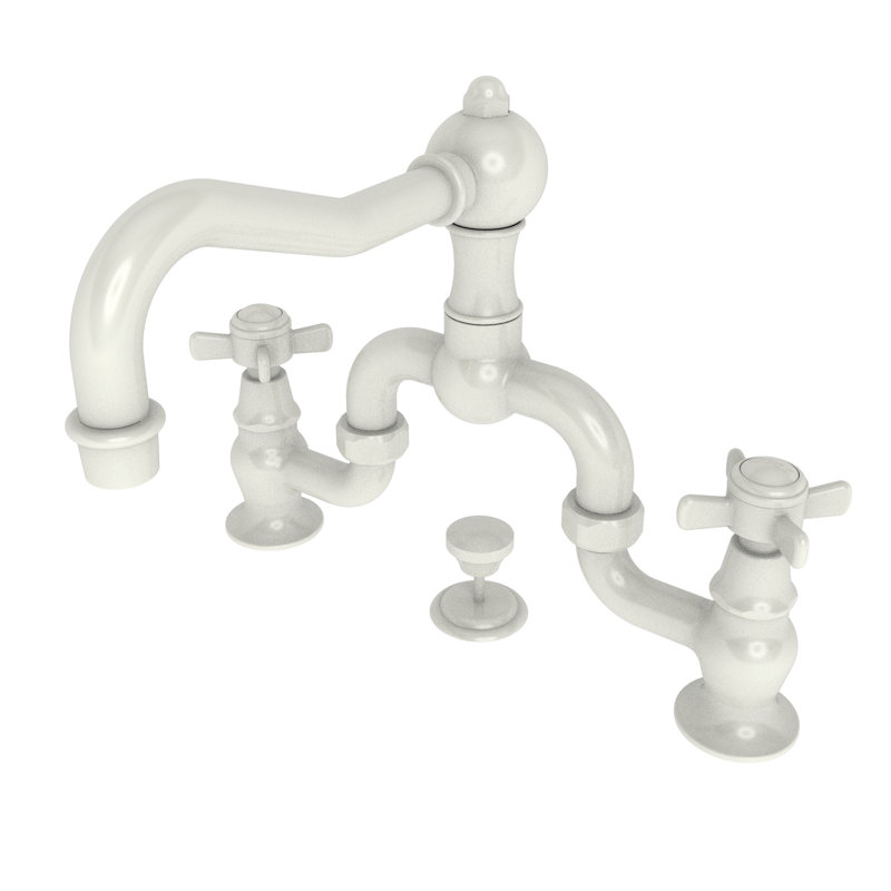 Chesterfield Bathroom Bridge Faucet with Drain Assembly, Midnight Chrome, Bridge