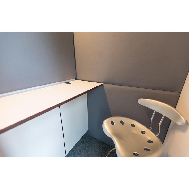 1 Person Sound Absorbing Privacy Booth with Power Outlet and