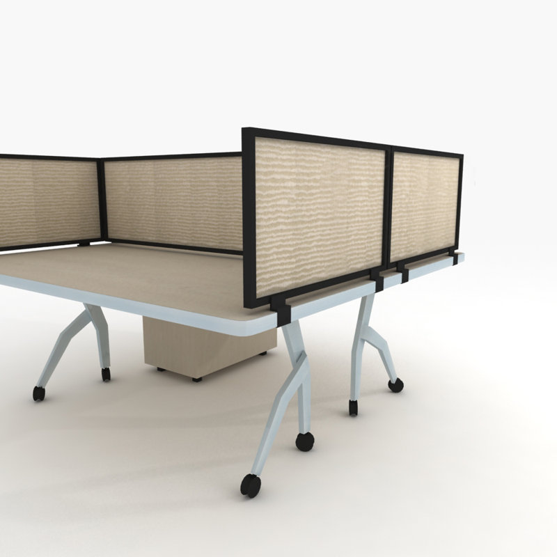 Panneau d'intimité acoustique fixé au bureau, Terra, Noirci, H 18 po x l 72 po x p 0,63 po