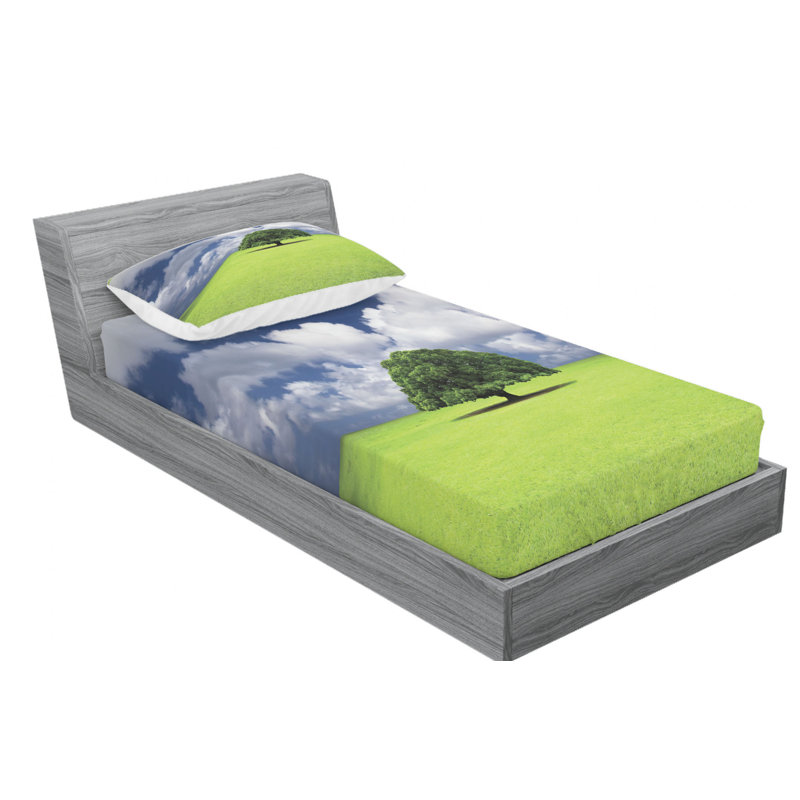 Nature Microfiber Sheet Set, Twin Sheet Set with Fitted Sheet