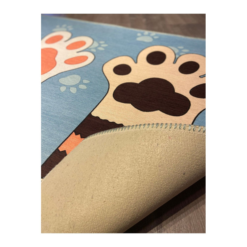 Tapis décoratif antidérapant Paw, Rectangle 4 pi 11 po x 7 pi 9 po