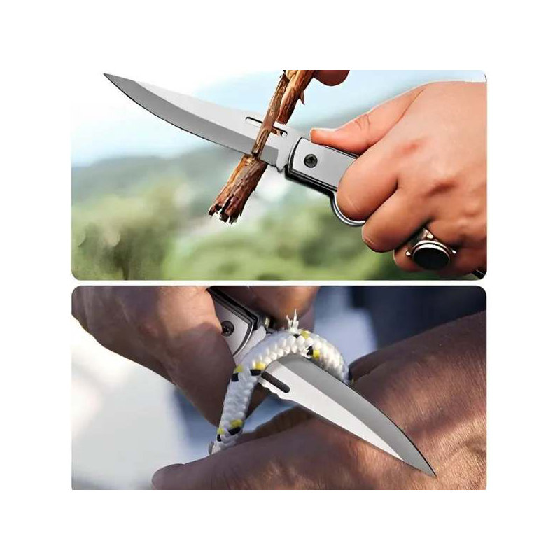 Couteau tactique polyvalent avec pince de survie