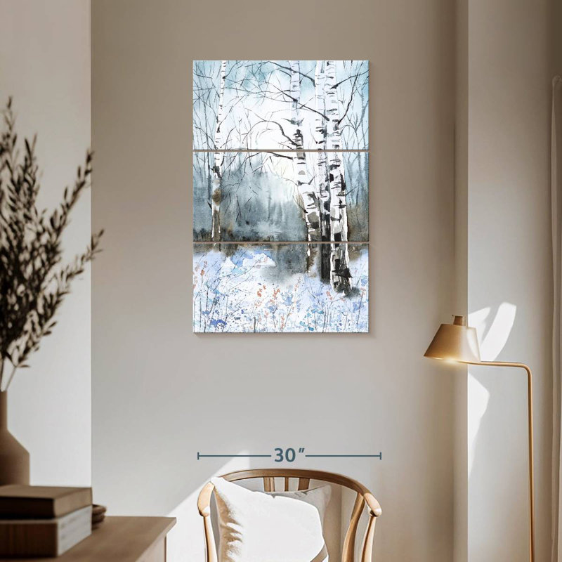 Peinture Harnek Winter Birch Grove, H 57 po x l 36 po