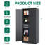 Armoire de rangement polyvalente en métal avec portes et tablettes réglables, idéale pour les systèmes de rangement de garage, de bureau, de salle de classe et de garde-manger