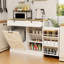 Poubelle de cuisine avec 2 tiroirs, 1 armoire inclinable et tablettes - blanc pour rangement de boîtes de rangement 3