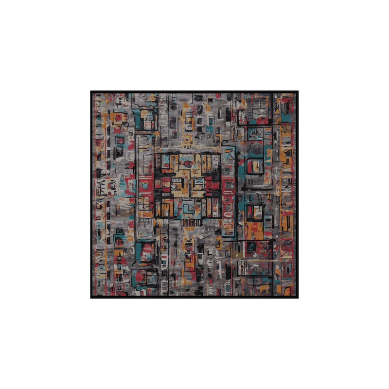 Machine Washable Brown Area Rug, Square 8'