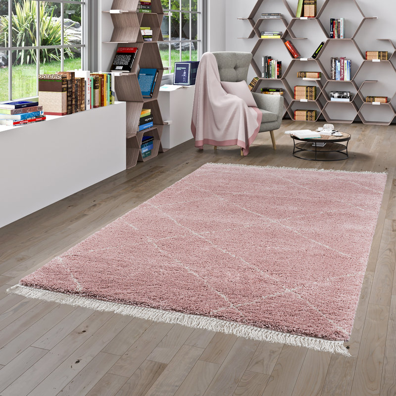 Kepler Geometric Shag Area Rug, Rectangle 135cm x 190cm