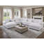 Canapé d'angle surdimensionné 8 places en chenille effet nuage avec deux poufs, deux porte-gobelets, rangements et ports USB-71221202