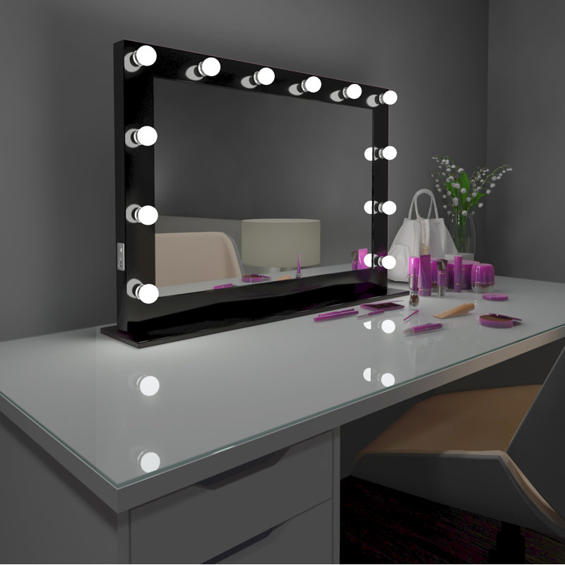 Hollywood Metal Flat Floor Mirror, 3000, Black
