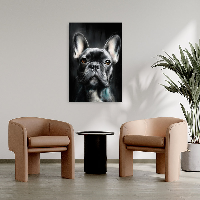 Art bouledogue français, H 36 po x l 24 po