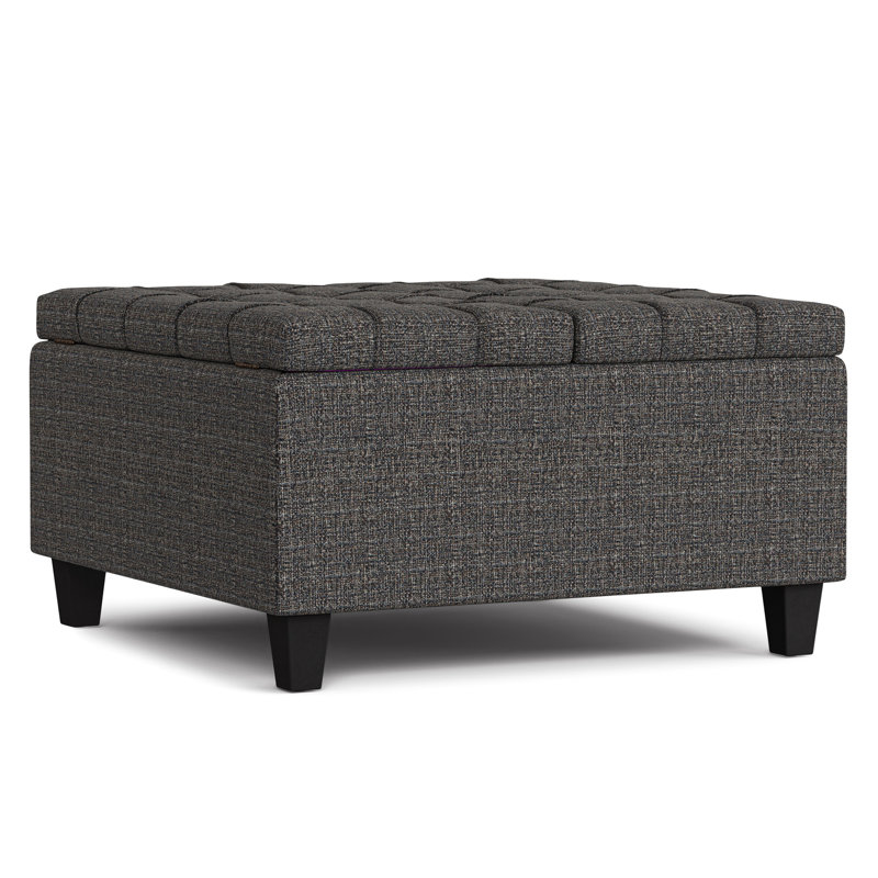 Table basse avec repose-pieds Harrison, Ébène, H 16,5 po x L 30 po x l 30 po