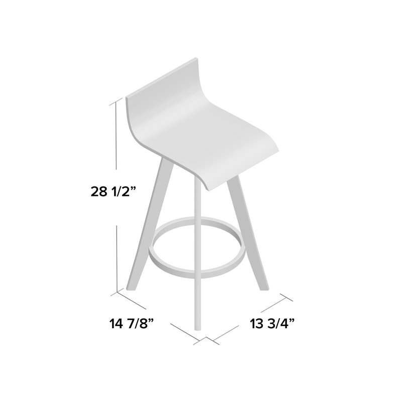 Tabouret de bar et de comptoir pivotant Dery, Naturel, Tabouret de comptoir (assise de 24 po de hauteur)