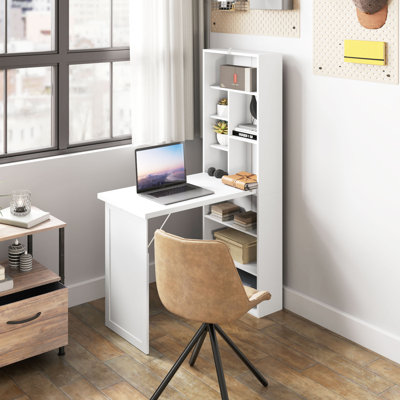Bureau d'écriture pliable, bureau d'ordinateur avec tableau noir et tablette latérale pliable