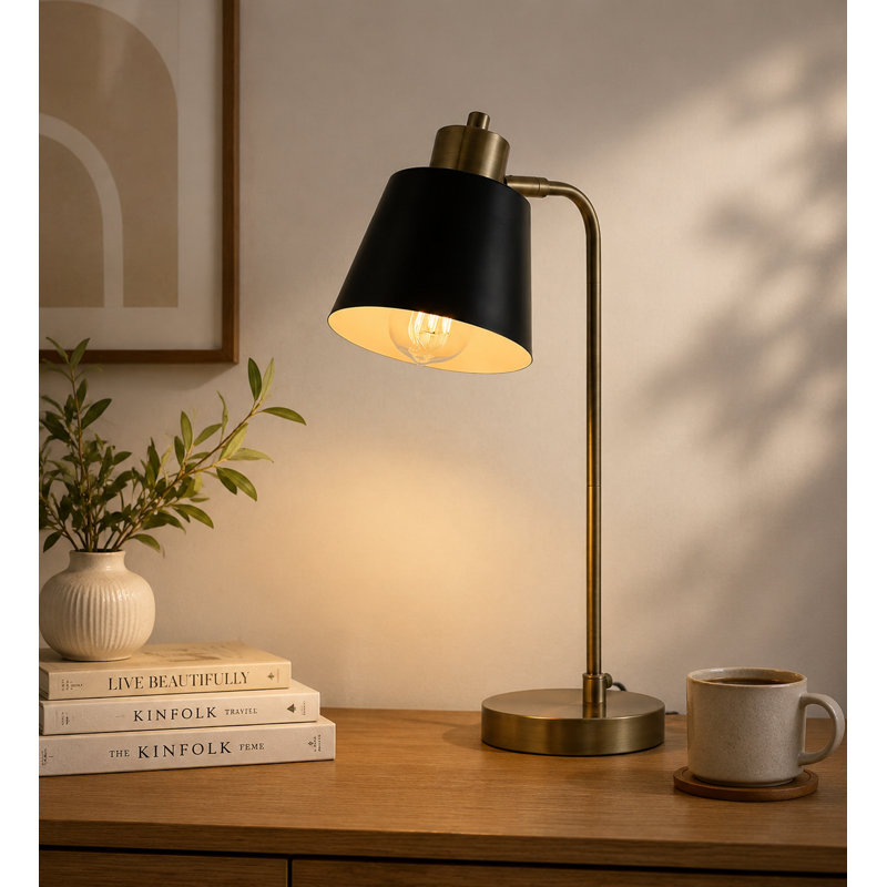 Lampe de bureau en laiton mat