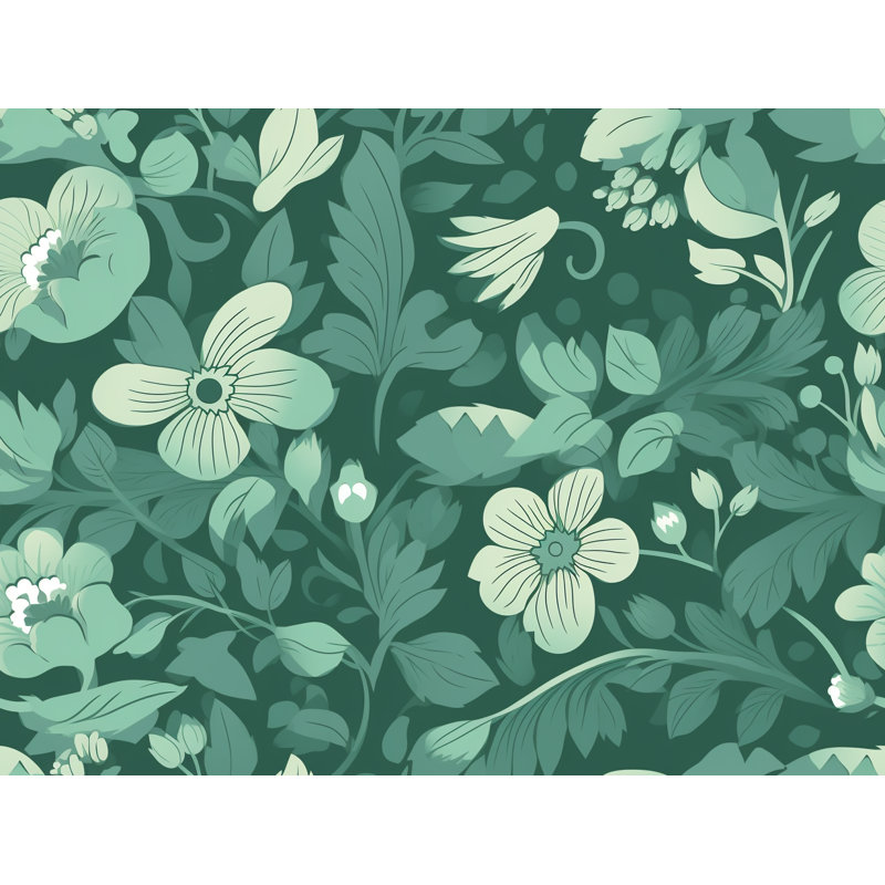 Machine Printed Comforter, Queen Comforter, Green/Gray Floral