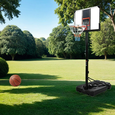 Bantam Interiors Adjustable Height 43'' W Rust Resistant Metal Portable Full-Size Basketball Hoop