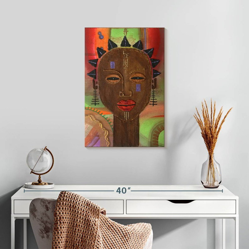 Leisha Tribal Stone Head, 24" H x 16" W