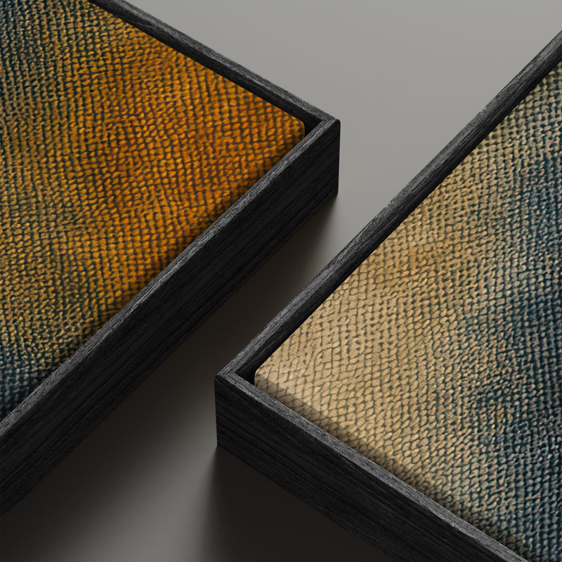 «Blue Cloud Flow Abstract for Office», ensemble de 2 reproductions d'art murales encadrées sur toile 60 po x 20 po x 2 pièces