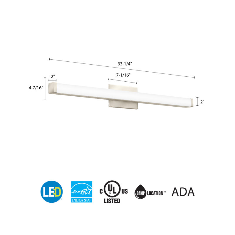4 - Light LED Bath Bar, Brushed Nickel