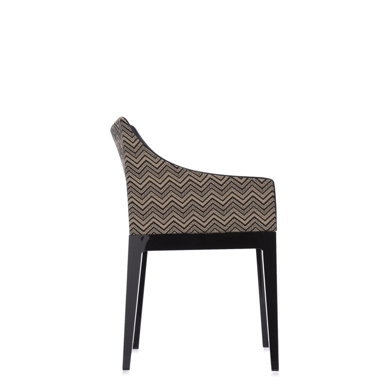 Madame Upholstered Arm Chair, Beige, Black