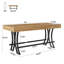 Table de bar à hauteur de comptoir industrielle 63 po, grande table de pub rectangulaire avec repose-pieds en métal, unité de bar maison-483713797