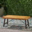 Table basse d'extérieur en bois d'acacia, finition teck / métal brun rustique et noir