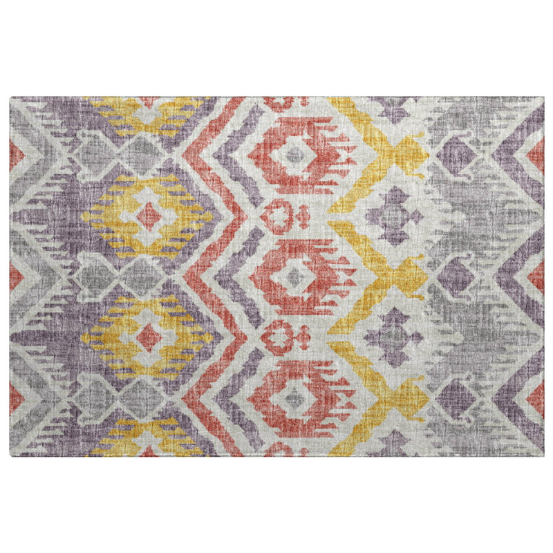 Premium Machine Washable Dream Shag ADS108 Geometric Rug, 1'8" x 2'6", Yellow