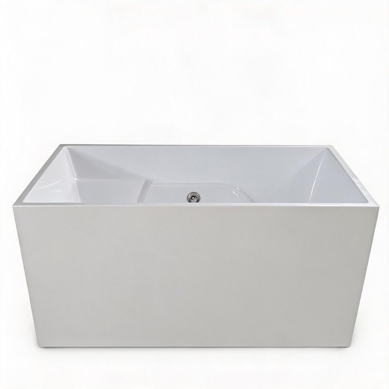 Baignoire de trempage autoportante en acrylique blanc brillant de 39 po x 28 po avec siège intégré