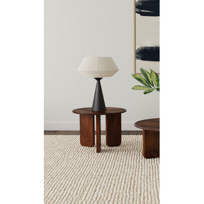 Shriner Round Solid Mango Wood Side End Table Brown