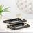Savoy Stackable Serving and Display Trays with Glass Top, Set of 2 (Agate Pattern)
