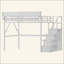 Lit avec bureau et station de charge, lit mezzanine en métal avec escalier et lumière pour enfants adolescents