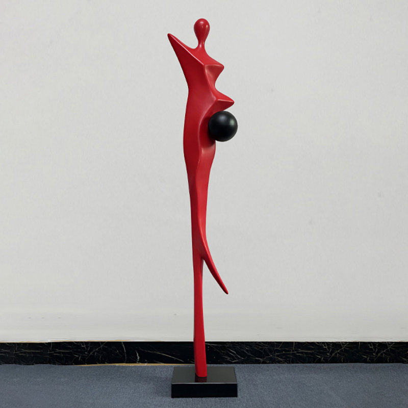 Italian Minimalist Fibreglass Figure Sculpture, Red