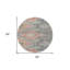 Tapis rond lavable intérieur et extérieur 8 pi gris et terre cuite