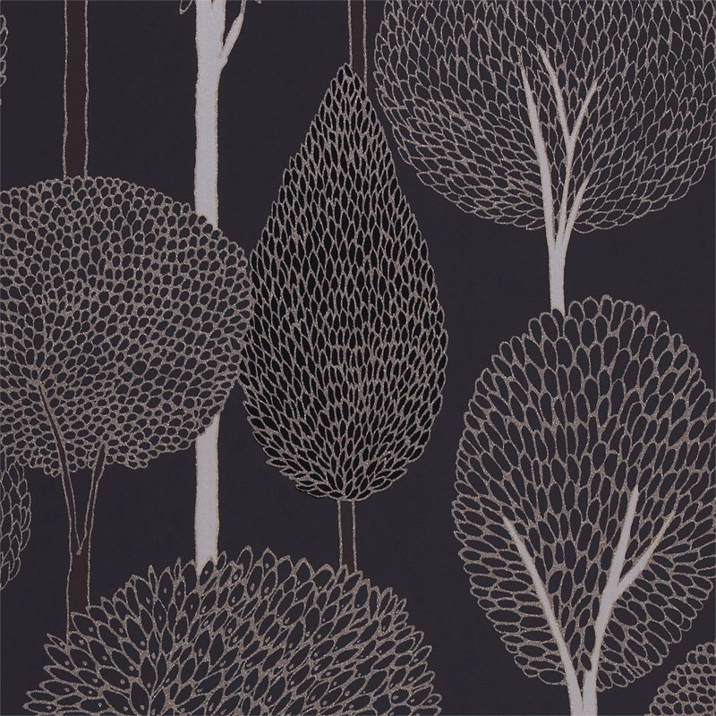 Silhouette 10.05m x 52cm Wallpaper Roll, Silver Charcoal And Slate