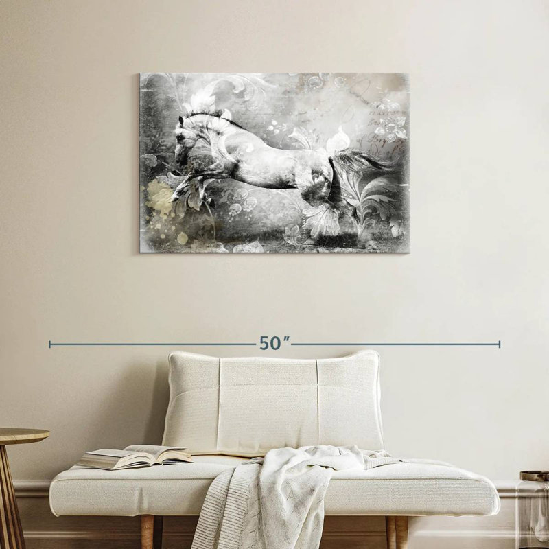 Brampt White Horse, 24" H x 36" W