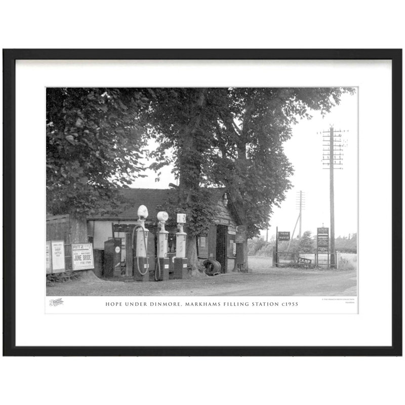 Hope Under Dinmore, Markhams Filling Station C1955 - Single Picture Frame Print, 28cm H x 36cm W x 2.3cm D