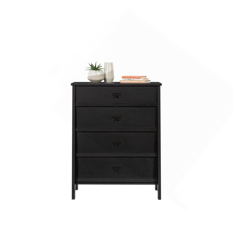 Commode 4 tiroirs, finition noire