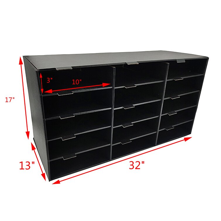 Fixturedisplays Construction Paper Storage Bin 15 Slot File Organizer Office Classroom 32X13X17