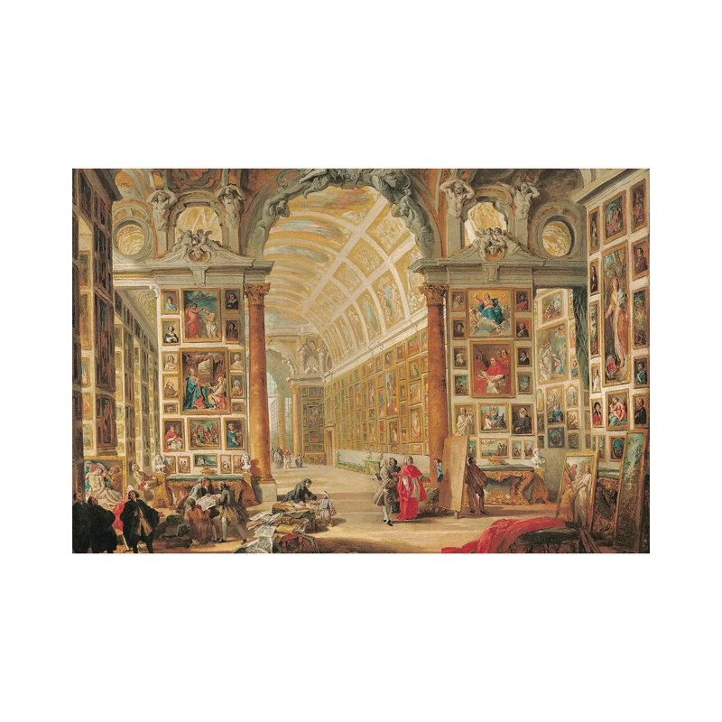 The Gallery Of Cardinal Silvio Valenti-Gonzaga In Rome, 1749 by Giovanni Paolo Panini - Wrapped Canvas Gallery-Wrapped Canvas Giclée