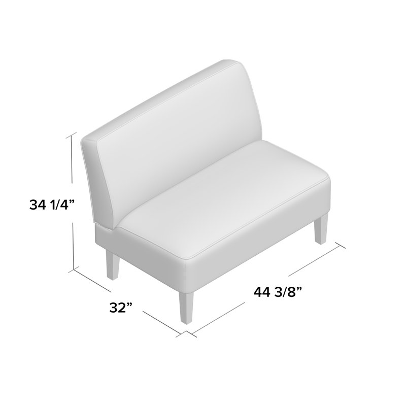 Causeuse sans accoudoir 44 po Devair, Mélange de lin beige / brun