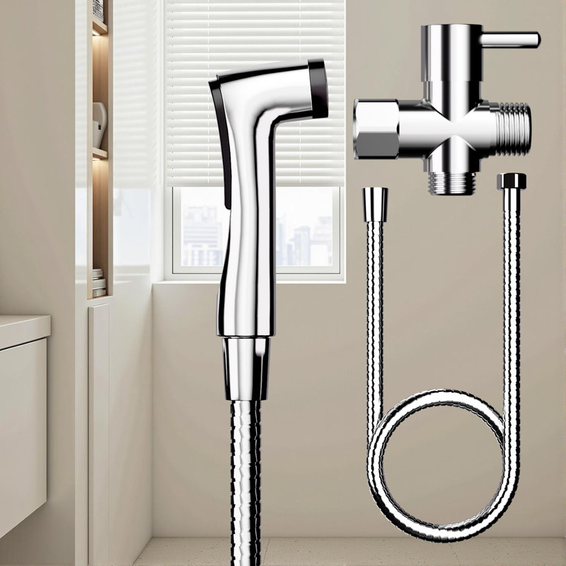 Vaporisateur de bidet à mode simple avec tuyau de 59 po, Chrome chrome