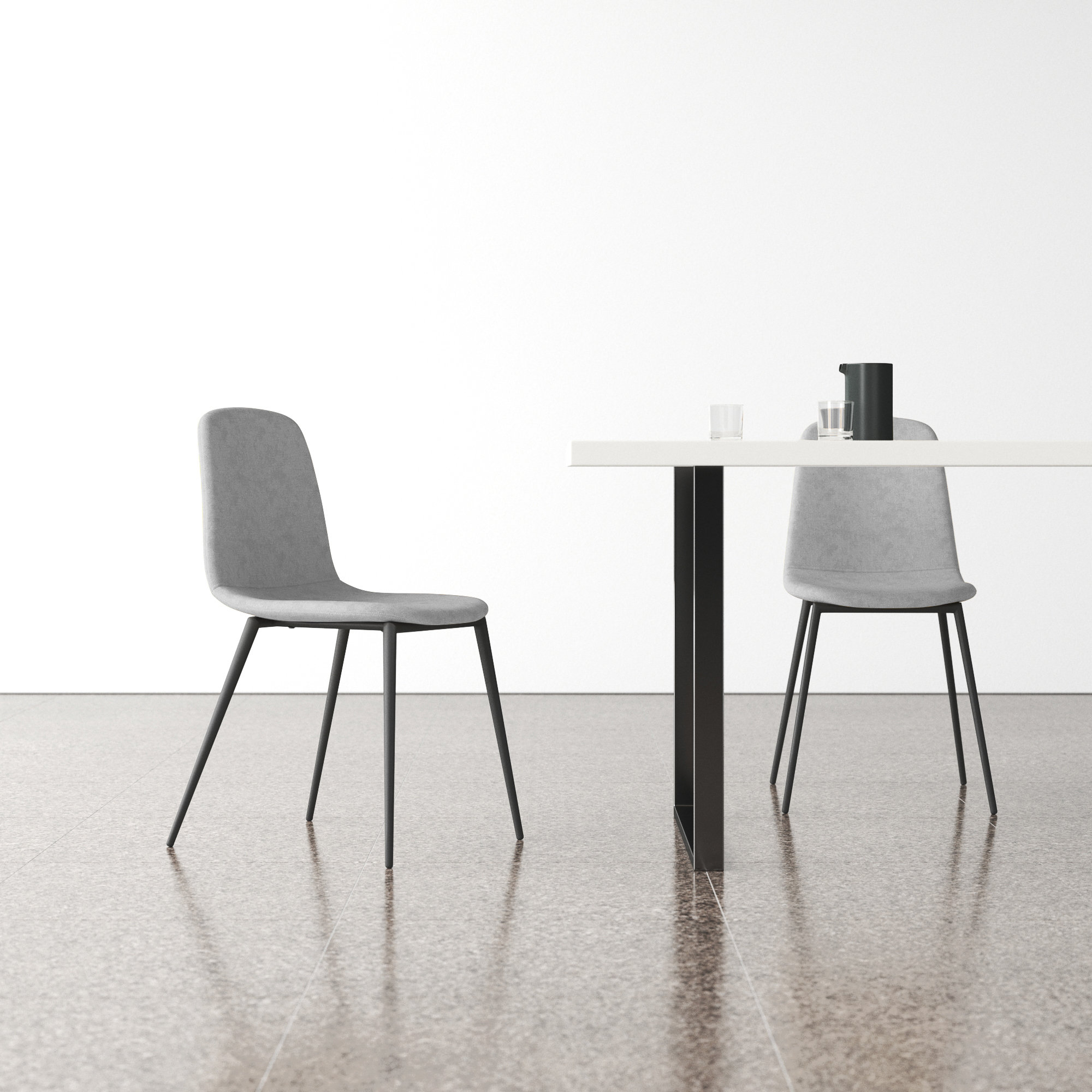 Kody Comfort+ Velvet Dining Chair, Platinum