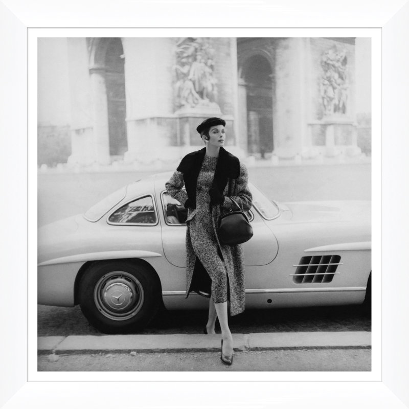 Vogue Magazine, "Anne St. Marie By A Mercedes-Benz," Henry Clarke, September 1, 1955 Print by Henry Clarke, 43.5" H x 43.5" W