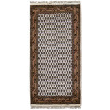 Hand Knotted Wool Area Rug in Cream And Brown