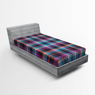 Microfiber Plaid Fitted Sheet