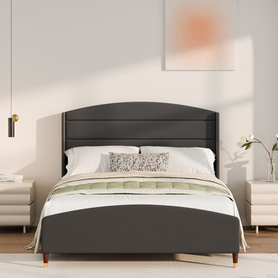 Bed Frame With Headboard,upholstered Bed Frame With Footborad, Velvet Platform Bed With Wingback Headboard by Mercer41