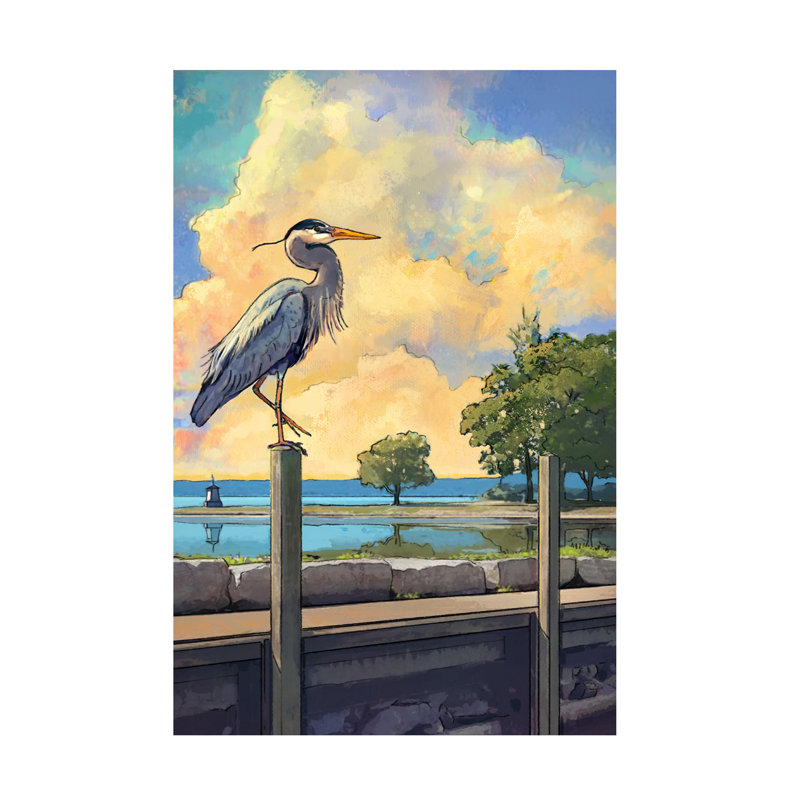 Art mural sur toile tendue - David Owens Illustration «Finger Lakes 2», art mural pour salon, chambre à coucher ou bureau - 22 x 32