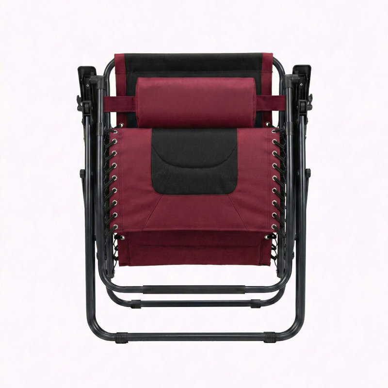 Très grand fauteuil rembourré zéro gravité, fauteuil inclinable pliable pour le patio, siège anti-gravité de 30 po de large avec porte-gobelet, support 400 lb