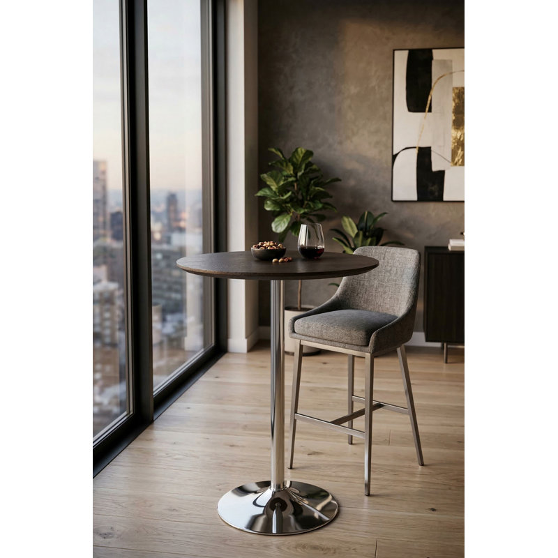 Mix Pub Modern Bar Table – Contemporary Bar-Height Table in Wood Finish - Pub Table - Wood Bar Table - Espresso Brown Wood Veneer 