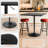 Bistro Pub Table Square Adjustable Height Cocktail Bar Table with Metal Base and Wooden Table Top-359556646-355443104